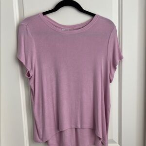 Athleta Purple Asymmetrical Cap Sleeve Tee